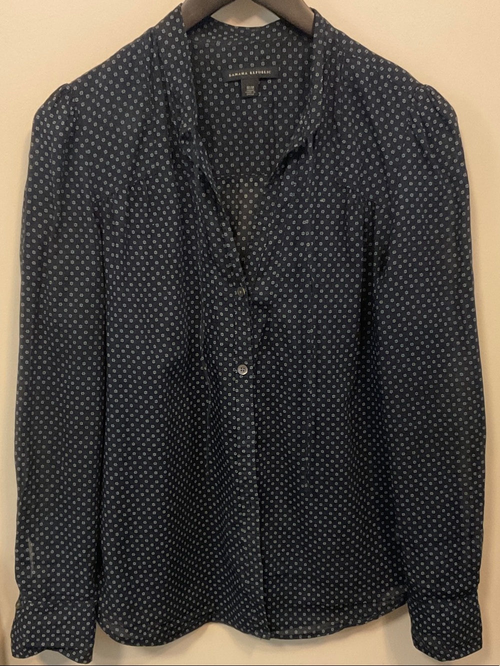 Banana Republic Navy Blue Micro Dot Button-Down Shirt